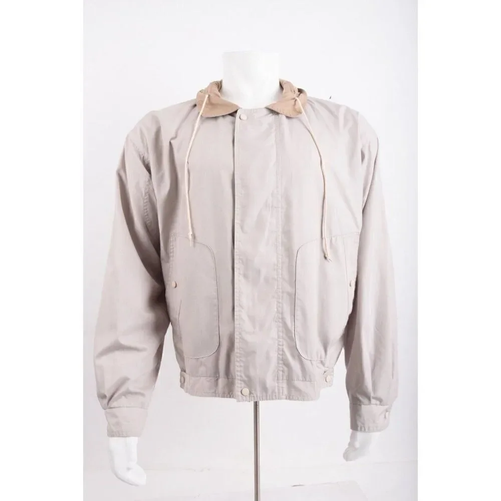 Members Only Mens Lightweight Racer Bomber Jacket Coat US 44 Beige L Large